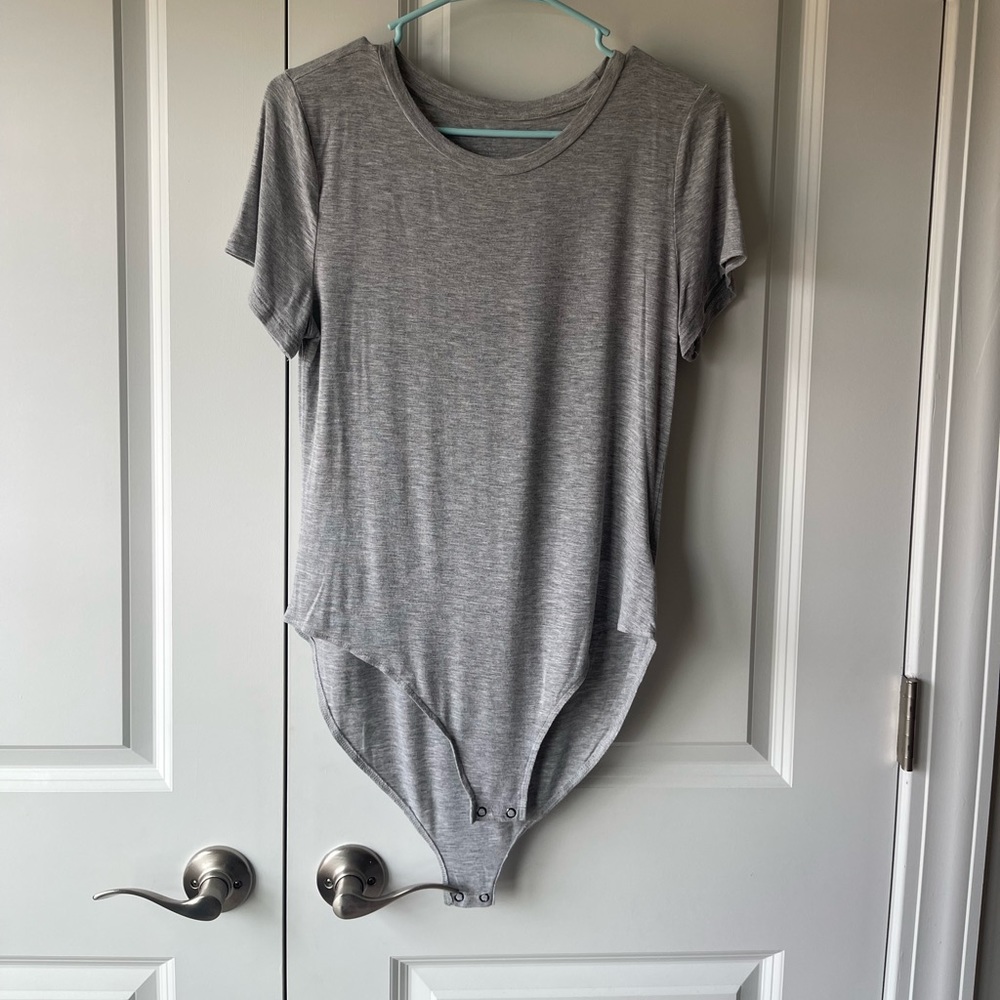 gray bodysuit
